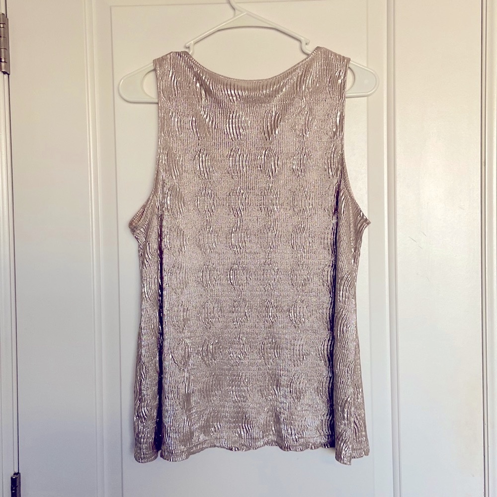 Jack by BB Dakota gold metallic tank top sleeveless blouse size S - Picture 3 of 7